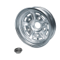 Preview: Classic Sprintstar steel wheel in Chrome/Black for VW Beetle and Karmann Ghia, 5-lug fitment